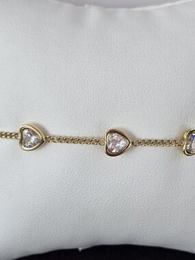Gold Heart Crystal Bracelet - Women Jewelry